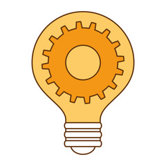 bulb light idea with gears vector illustration design