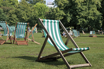 Deck Chairs in Hyde Park, London