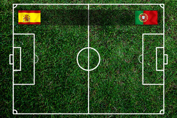 Football Cup competition between the national Span and national Portuguese.
