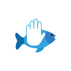 Hand Fish Logo Icon Design