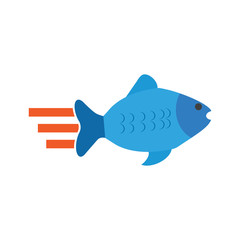 Run Fish Logo Icon Design