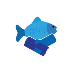 Handshake Fish Logo Icon Design