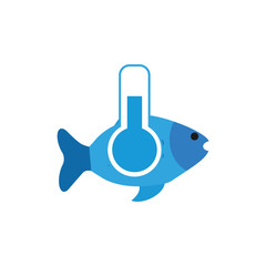 Temperature Fish Logo Icon Design