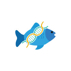 Dna Fish Logo Icon Design
