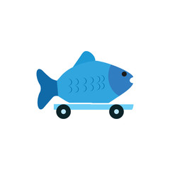 Delivery Fish Logo Icon Design