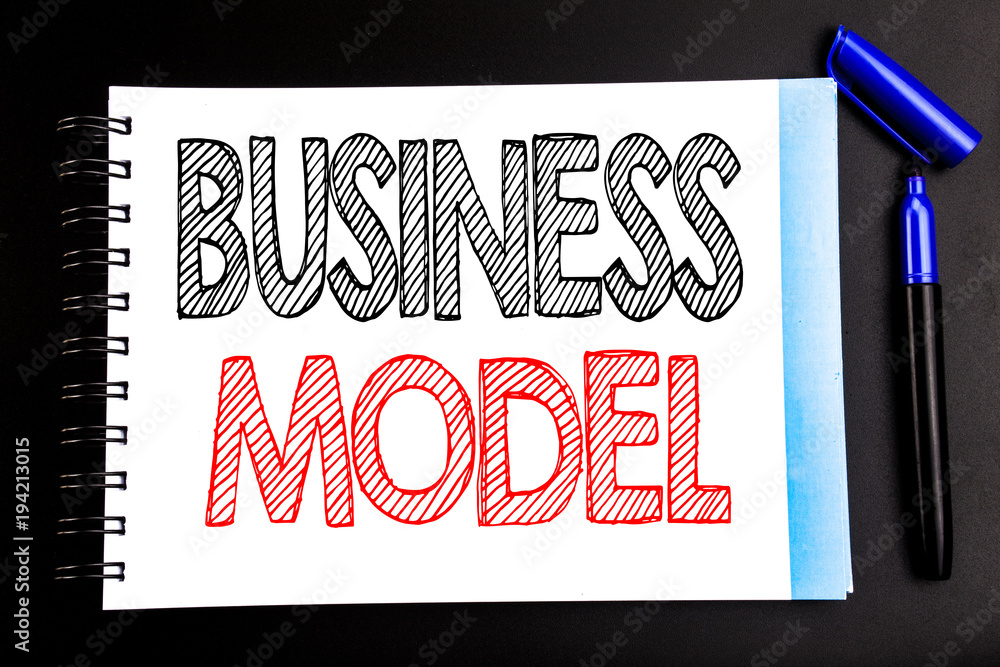 Poster handwritten text showing business model. business concept writing for solution strategy plan written