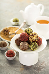 Healthy truffles with dates and nuts