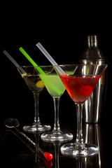 Collection of colorful cocktails