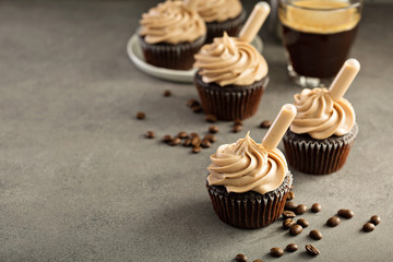 Chocolate espresso cupcakes with irish cream liquor