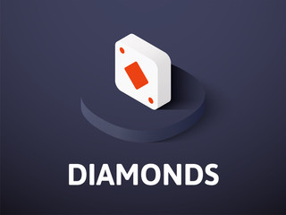 Diamonds isometric icon, isolated on color background