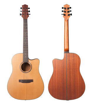 acoustic guitar isolated on white background