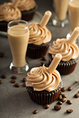 Chocolate espresso cupcakes with irish cream liquor