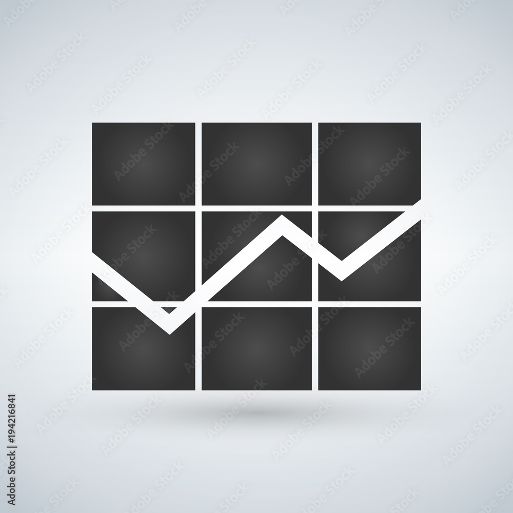 Aufkleber graph icon in trendy flat style isolated on white background. chart bar symbol for web site design, 
