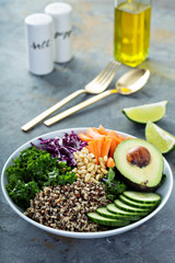 Vegan bowl with vegetables and quinoa