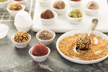 Healthy truffles with dates and nuts