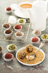 Healthy truffles with dates and nuts