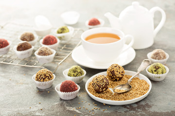 Healthy truffles with dates and nuts