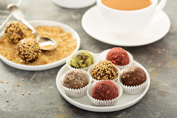 Healthy truffles with dates and nuts