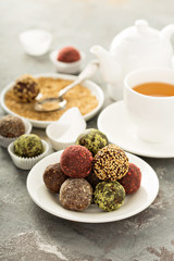 Healthy truffles with dates and nuts