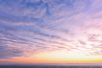 Fototapeta na wymiar Beautiful sunset sky on city