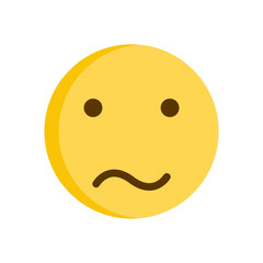 Confused and disoriented emoticon. Vector emoji smiley icon illustration
