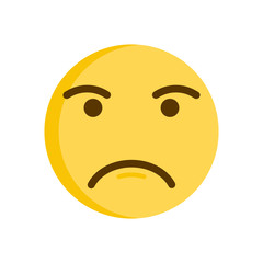 Upset emoticon. Vector emoji smiley icon illustration