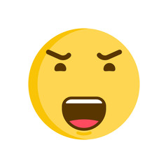 Emoticon smiley with a angry face. Vector emoji icon