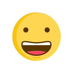 Cute emoticon smiley with a happy smiling face. Vector emoji icon