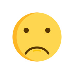 Sad emoji. Vector emoticon smiley icon illustration