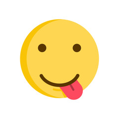 Smiley sticking out his tongue. Vector emoticon emoji icon.