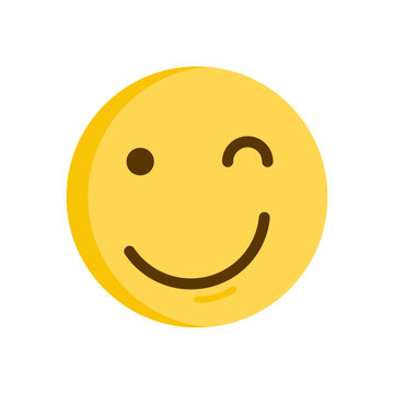 Wink Emoticon. Emoji smiley vector icon