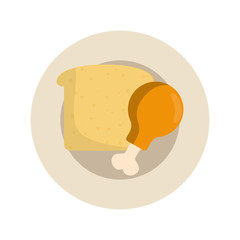 chicken leg and bread icon