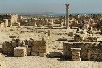 Ancient Greek ruins in Cyprus in the autumn