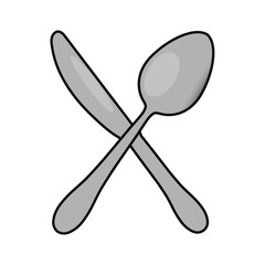 spoon and knife  vector illustration