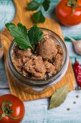 Canned stew meat