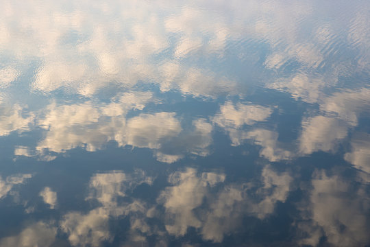 refection sky on river