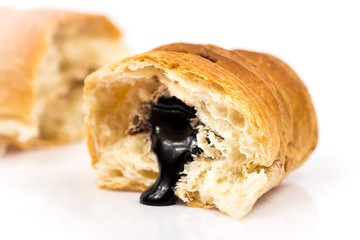 Croissant with chocolate
