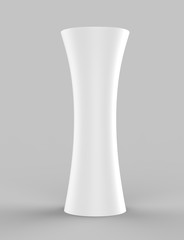 Pop up Funnel Trade Show Cylinder Tower tall Display with Stretch Fabric column. 3d render illustration.