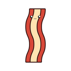 kawaii bacon vector illustration
