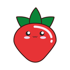 kawaii strawberry  vector illustration