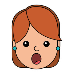 surprised young woman avatar character vector illustration design