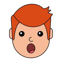 surprised young man avatar character vector illustration design