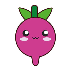kawaii radish  vector illustration
