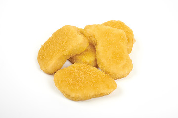Chicken nuggets isolated on white background