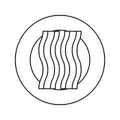 plate with bacon vector illustration