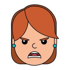 angry young woman avatar character vector illustration design