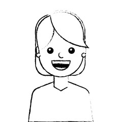 young woman happy avatar character vector illustration design