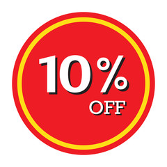 10% OFF Discount Price Tag Isolated Vector