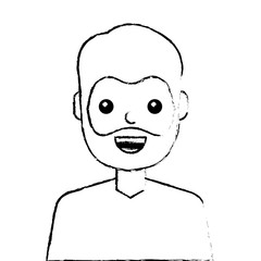 young man happy avatar character vector illustration design