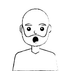 surprised young man avatar character vector illustration design